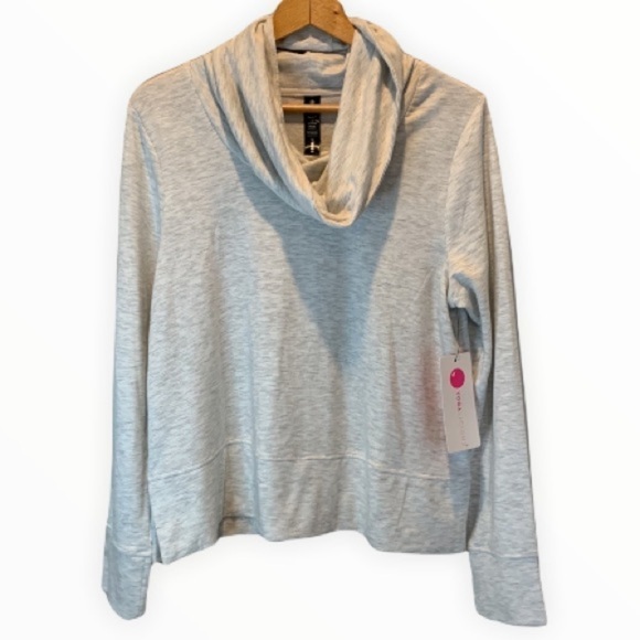 Yogalicious Cowl Neck Sweatshirt Gray Size Large New with tags! - Picture 1 of 9